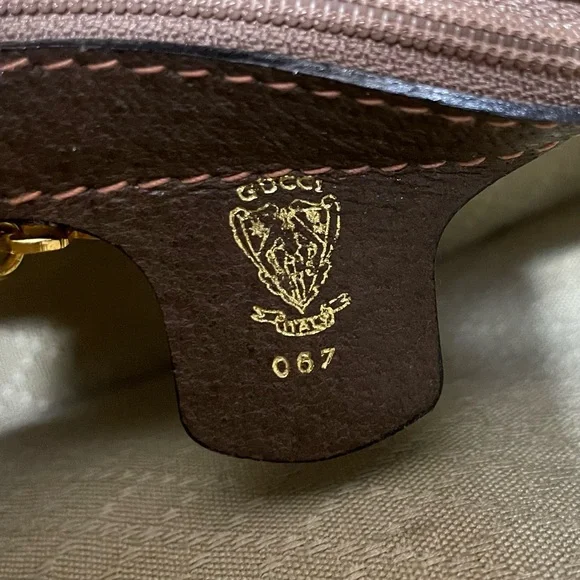 MINT! Vintage GUCCI GG Coated Canvas MONOGRAM Brown LEATHER Designer PURSE Bag - Picture 10 of 11